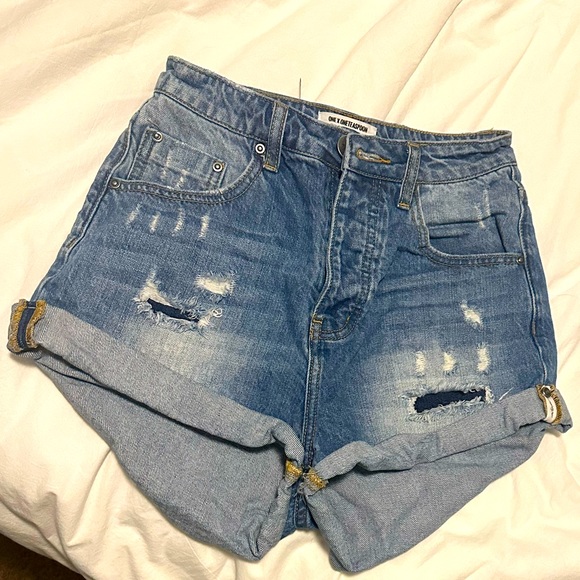 ONE by One Teaspoon High Waist Bandits denim shorts - Picture 1 of 6